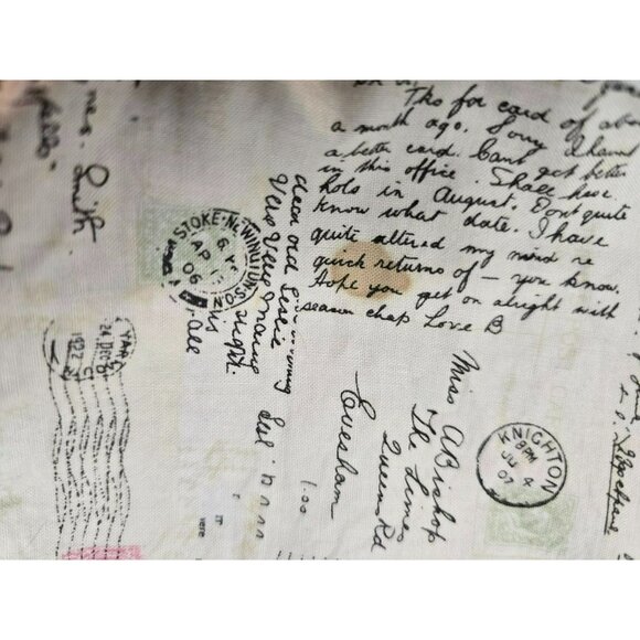 Fabric Textile Bag Handbag Postcard Print Handmade Straps Handle Medium Small - Picture 8 of 10